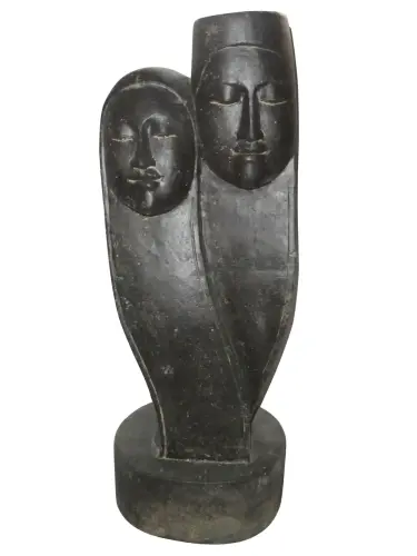 Product image of the product “Abstract couple as sculpture, cast stone, antique finish. In the sizes from 90 to 120cm. ”
